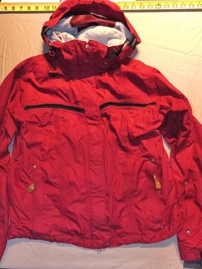 Sepia Women's Red Ski Snowboarding Jacket with Hood